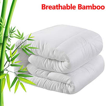 Load image into Gallery viewer, Luxury Smooth 100% Bamboo King Size Comforter 1800 Thread Count Soft Warm White Comforters All Season Year Around Quilted Down Alternative Duvet Insert 8 Corner Tabs Winkle Free (White, King)