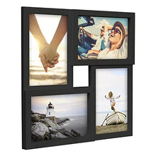 Load image into Gallery viewer, Malden 4x6 4-Opening Matted Collage Picture Frame, Displays Four, Black