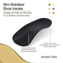 Load image into Gallery viewer, Natural Foot Orthotics Slim Stabilizer for Low to Flat Arches – Arch Support Shoe Insoles/Inserts for Plantar Fasciitis Relief | Good for Feet, Legs, Back, Heel & Joint Pain | Made in USA