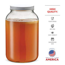 Load image into Gallery viewer, Paksh Novelty 1-Gallon Glass Jar Wide Mouth with Airtight Metal Lid - USDA Approved BPA-Free Dishwasher Safe Large Mason Jar for Fermenting, Kombucha, Kefir, Storing and Canning Uses, Clear (1 Jar)