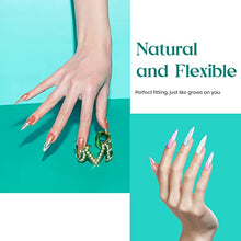 Load image into Gallery viewer, Beetles Gel Nail Tips Kit 500Pcs Clear Full Cover Medium Stiletto Pre-shaped False Nails for Gel Polish, Soak Off Easy Nail Extensions Acrylic Nails False Press on Nail Tips