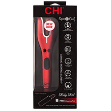 Load image into Gallery viewer, CHI Spin N Curl Ceramic Rotating Curler, Ruby Red. Ideal for Shoulder-Length Hair between 6-16” inches.