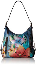 Load image into Gallery viewer, Anna by Anuschka Hand Painted Leather Women's Shoulder HOBO, Midnight Floral