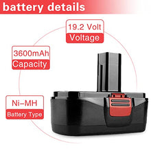 Load image into Gallery viewer, Upgraded 2 Packs C3 Replacement Battery Compatible with Craftsman 19.2 Volt Battery 3.6Ah DieHard 130279005 130279003 315.113753 315.115410 1323903