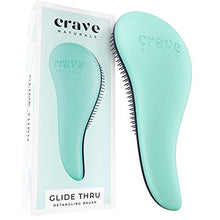 Load image into Gallery viewer, Crave Naturals Glide Thru Detangling Brush for Adults & Kids Hair. Detangler Hairbrush for Natural, Curly, Straight, Wet or Dry Hair. Hair Brushes for Women. Styling Brush (Turquoise)