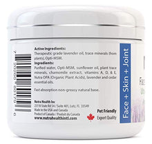 Load image into Gallery viewer, Nutra Health Face, Skin and Joint, Pain Relief MSM Cream - Vegan Based Non-GMO Face Moisturizer - Enriched with Revitalizing Minerals