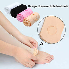 Load image into Gallery viewer, Cooraby 4 Pairs Dance Tight Footed Ballet Ultra Soft Ballet Tights for Girls,4 Colors (Black+White+ Pink+ Ballet Pink, L (Big Girl 10-14 year))