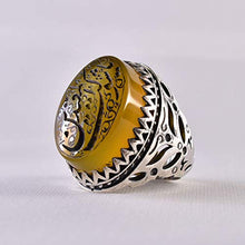 Load image into Gallery viewer, Yellow Yemeni Aqeeq Ring | US Size 10