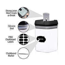 Load image into Gallery viewer, Airtight Food Storage Container Set-CINEYO-7 Piece Set Clear Plastic Canisters For Cereal, Flour with Easy Lock Lids, for Kitchen Pantry Organization and Storage, Include Labels and Marker (Black)