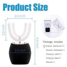 Load image into Gallery viewer, Ultrasonic Toothbrush Automatic Toothbrush Washable and Rechargeable with Automatic LED Lights for Travel and Household use (Black)