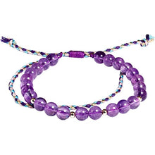 Load image into Gallery viewer, Jewever Amethyst Crystals Bracelets for Women Crystals and Healing Stones Handmade Braided Rope Friendship Bracelets Gift 6mm Bead