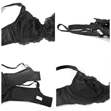 Load image into Gallery viewer, HSIA Underwire Minimizer Bra Women's Unlined Plus Size Bra Full Bust Sheer Bra Sexy Lace Unpadded Bra 34C-44DDD Black