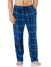 Load image into Gallery viewer, Essentials by Seven Apparel Men's Long-Sleeve Top and Fleece Bottom Pajama Set, Navy/Black, Small
