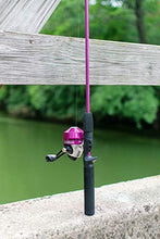 Load image into Gallery viewer, Zebco 202 Spincast Reel and Fishing Rod Combo, 5-Foot 6-Inch 2-Piece Fishing Pole, Size 30 Reel, Right-Hand Retrieve, Pre-Spooled with 10-Pound Zebco Line, Includes 27-Piece Tackle Kit, Pink