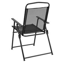 Load image into Gallery viewer, Flash Furniture Nantucket 6 Piece Black Patio Garden Set with Table, Umbrella and 4 Folding Chairs