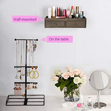 Load image into Gallery viewer, Keebofly Jewelry Organizer Metal & Wood Basic Storage Box - 3 Tier Jewelry Stand for Necklaces Bracelet Earrings Ring Weathered Grey
