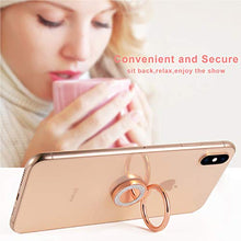 Load image into Gallery viewer, RXKEJI Cell Phone Ring Stand Finger Holder Sparkle Glitter Grip Kickstand Compatible with Universal Tablet iPad Smartphone iPhone 12 11 Pro Xs Max XR 7 8 Plus Samsung Galaxy S10 S20 Note 20 Gold