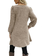 Load image into Gallery viewer, Winter Dresses Women 2022 Casual Fall Tops Lounge Tunic Sweatshirt Dress Coffee XXL