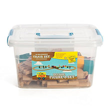 Load image into Gallery viewer, On Track USA Figure 8 Wooden Train Set, 35 Piece Deluxe Set- Comes in A Clear Container, Compatible with All Major Brands