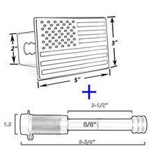 Load image into Gallery viewer, Heavy American Flag Metal Trailer Hitch Cover for 2 inch Receivers(with 5/8-Inch Pin Diameter Trailer Hitch Lock )