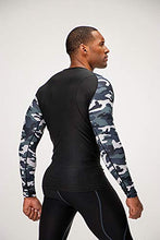 Load image into Gallery viewer, DEVOPS 3 Pack Men's Athletic Long Sleeve Compression Shirts (Large, Black/Camo Black2 / White)