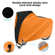 Load image into Gallery viewer, Puroma Bike Cover Outdoor Waterproof Bicycle Covers Rain Sun UV Dust Wind Proof with Lock Hole for Mountain Road Electric Bike, XL (Orange & Black)