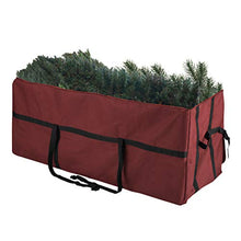 Load image into Gallery viewer, Christmas Tree Storage Bag- For up to 6 FT Artificial Trees- Burgundy Canvas & Binding Straps- Protects Holiday Decorations & Inflatables by Elf Stor