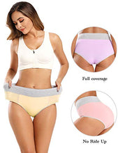 Load image into Gallery viewer, POKARLA Women's High Waisted Cotton Underwear Soft Breathable Panties Full Coverage Stretch Briefs Regular & Plus Size(Small)