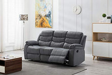 Load image into Gallery viewer, Kingway Modern Fabric 3pcs Reclining Set for Living Rooms Upholstered Manual Motion Couches Sofas, 3+2 SEAT, Gray