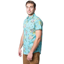Load image into Gallery viewer, BROOKLYN ATHLETICS Men's Hawaiian Aloha Shirt Vintage Casual Button Down Tee, White tie dye Palms, Small