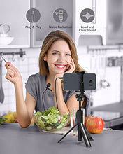 Load image into Gallery viewer, PoP voice Professional Lavalier Lapel Microphone Omnidirectional Condenser Mic for iPhone Android Smartphone,Recording Mic for Youtube,Interview,Video