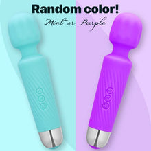Load image into Gallery viewer, Personal Wand Massager for Men and Women - 20 Vibration Modes & 8 Speeds. Rechargeable Hand Held Massager (Mint)