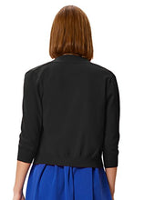 Load image into Gallery viewer, GRACE KARIN Women's Soft Knit Sweaters 3/4 Sleeve Open Front Cropped Bolero Cardigans (Black&Yellow,XL