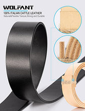 Load image into Gallery viewer, WOLFANT Full Grain Leather Belt for Men,100% Italian Real Solid Leather Casual Jeans Belt