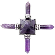 Load image into Gallery viewer, rockcloud Pyramid Energy Generator,Reiki Chakra Healing Crystal Stone,Amethyst
