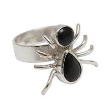 Load image into Gallery viewer, NOVICA Obsidian .925 Sterling Silver Artisan Crafted Spider Ring, Little'