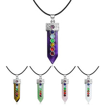 Load image into Gallery viewer, Healing stone Crystal necklace for Women's 7 Chakra stone Balanced Amethyst Gemstone Necklace with 18 "Stainless Steel Chain Strap Gift Box(Amethyst)