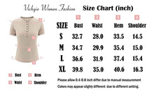 Load image into Gallery viewer, VICHYIE Womens Short Lace Sleeves Tunic Summer Tops V Neck Button Neck Casual Slim Fit Blouses Cute Shirts Black Medium