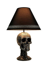 Load image into Gallery viewer, Light of Wisdom Gothic Tribal Skull Table Lamp with Shade