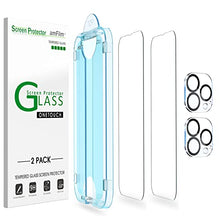 Load image into Gallery viewer, amFilm OneTouch Compatible with iPhone 13 Pro Max (6.7", 2021) Tempered Glass Screen Protector and Camera Lens Protector, Edge to Edge Full Coverage with Easy Installation Kit (2+2 PACK)
