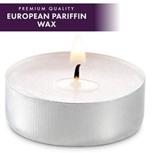 Load image into Gallery viewer, MontoPack Unscented Tea Lights Candles in Bulk | 200 White, Smokeless, Dripless & Long Lasting Paraffin Tea Candles | Small Votive Mini Tealight Candles for Home, Pool, Shabbat, Weddings & Emergencies
