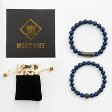 Load image into Gallery viewer, Lapis Lazuli Bracelet, handmade aquamarine Beads Adjustable Stretch Bracelet,Chakra Bracelet,Blue Healing Crystal,Aquamarine Bracelet,mens beaded bracelets,Men's and Women's Gifts (Lapis Lazuli)