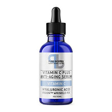 Load image into Gallery viewer, Pure Biology "C+" Vitamin C Serum (30%) with Hyaluronic Acid, Witch Hazel, Vitamin E & Breakthrough Anti Aging, Anti Wrinkle Complex – Lighten Dark Spots, Acne Scars – Men & Women
