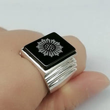 Load image into Gallery viewer, Great Gatsby Leonardo Dicaprio 925 silver ring Black onyx stamped silver ring Rings for men and women (Daisy Pictures, 7)