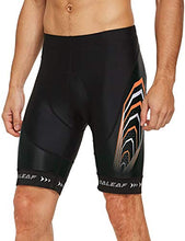 Load image into Gallery viewer, BALEAF Men's Cycling Shorts 3D Padded Bicycle Riding Pants Bike Tights UPF 50+ Black/Orange Size XXL