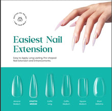 Load image into Gallery viewer, Beetles Gel Nail Tips Kit 500Pcs Clear Full Cover Medium Stiletto Pre-shaped False Nails for Gel Polish, Soak Off Easy Nail Extensions Acrylic Nails False Press on Nail Tips