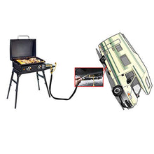 Load image into Gallery viewer, MCAMPAS 12FT 1/4" Quick Connect Fittings Propane Hose with Elbow Adapter Converter for 17" and 22" Blackstone Tabletop Camper Grill Hook Up RV Motorhomes