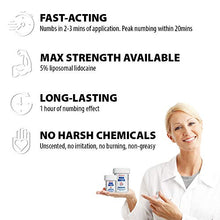 Load image into Gallery viewer, Numb Master 5% Lidocaine Topical Numbing Cream, Maximum Strength Long-Lasting Pain Relief Cream, Fast Acting Topical Anesthetic Cream with Aloe Vera, Vitamin E, Lecithin with Child Resistant Cap, 1oz