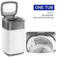 Load image into Gallery viewer, Portable Washing Machine Koswin Full-Automatic Portable Washer with 8 lbs Load Capacity 6 Washing Programs Up Drainage 1.0 Cu.ft Top Load LED Display White and Gray