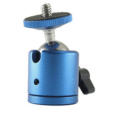 Load image into Gallery viewer, EXMAX 360 Degree Aluminum Alloy Body Rotating Swivel Mini Tripod Ball Head 1/4" Screw Thread Base Mount for Lighter DSLR Video Camera Camcorder Mini Projector LED Light Bracket Hiking HTC Vive (Blue)